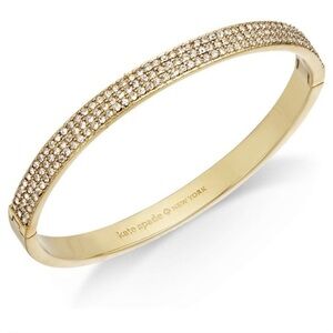 ♠️ KATE SPADE New York ♠️ Heavy Metals goldtone Pave hinged bangle bracelet EUC
